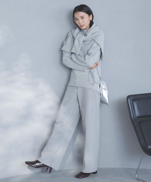 「UNFILO」 デニムパンツ SMALL グレー レディース_画像3