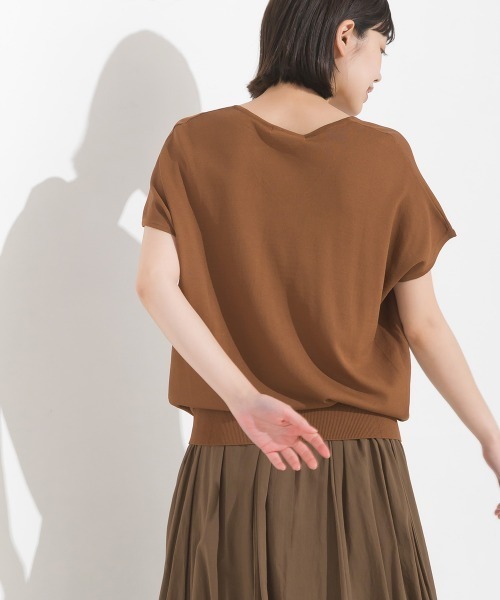 tシャツ レーヨンナイロン Vネックドルマンニット レディース | OMNES（ファッション） | 09