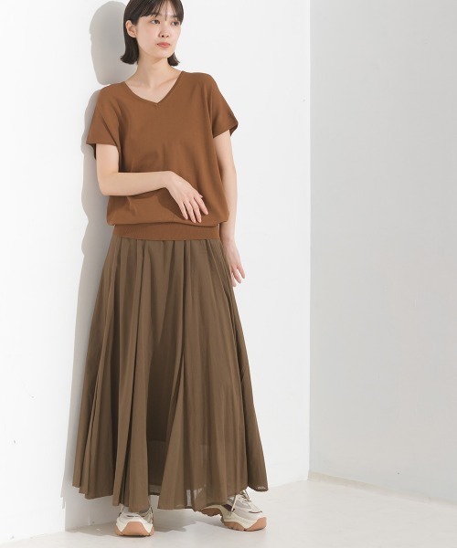 tシャツ レーヨンナイロン Vネックドルマンニット レディース | OMNES（ファッション） | 11