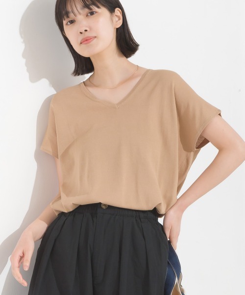 tシャツ レーヨンナイロン Vネックドルマンニット レディース | OMNES（ファッション） | 13