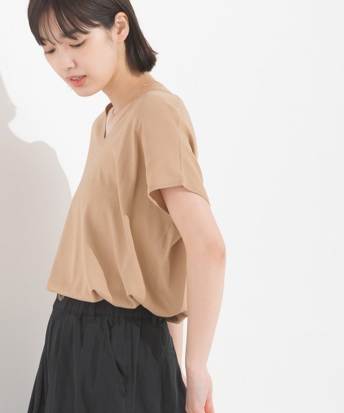 tシャツ レーヨンナイロン Vネックドルマンニット レディース | OMNES（ファッション） | 15