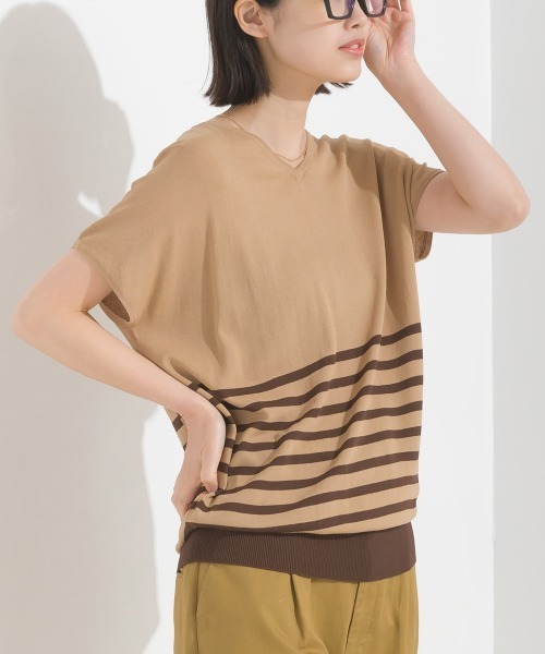 tシャツ レーヨンナイロン Vネックドルマンニット レディース | OMNES（ファッション） | 21