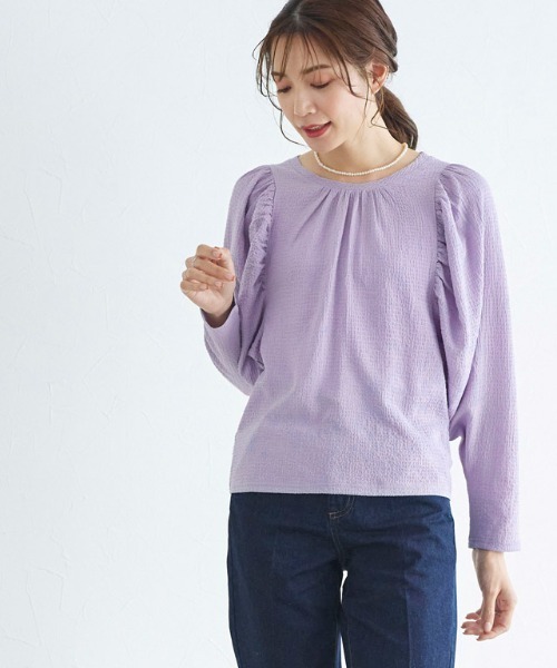 Pierrot ブラウス シャツ パワーショルダーブラウス レディース