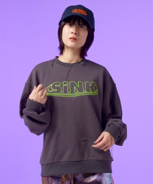 トレーナー/スウェット sink kotohayokozawa wave logo sweat SINK kotohayokozawa スウェット WATER WAVE LOGO SWEAT : ZOZOTOWN