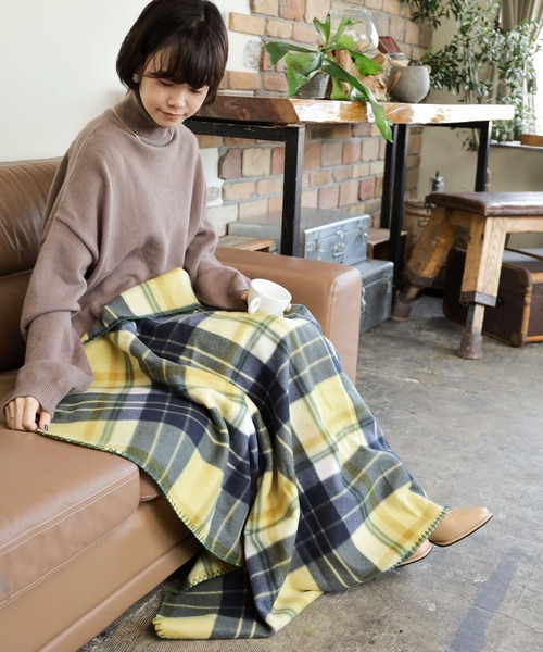SESTO（セスト） ブランケット gu22aw/チェックかがりフリース