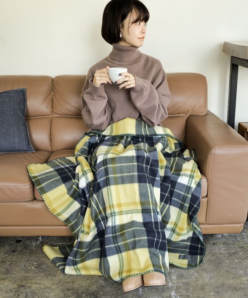 SESTO（セスト） ブランケット gu22aw/チェックかがりフリース