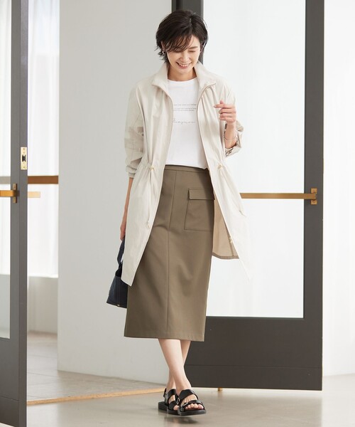 スカート 【洗える・イージーケア】 アクティブピケストレッチ ナロー スカート スカート 洗える イージーケア アクティブピケストレッチ ナロー