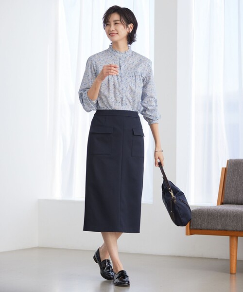 スカート 【洗える・イージーケア】 アクティブピケストレッチ ナロー スカート スカート 洗える イージーケア アクティブピケストレッチ ナロー