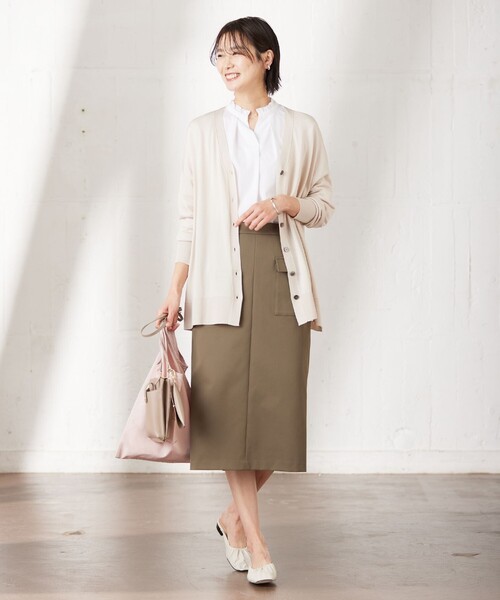 スカート 【洗える・イージーケア】 アクティブピケストレッチ ナロー スカート スカート 洗える イージーケア アクティブピケストレッチ ナロー