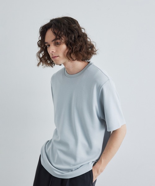 j.n.r.d tシャツ j.n.r.d/エアーシルケット襟リブ切替Tシャツ