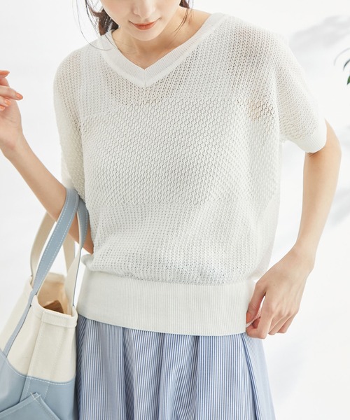ROPE' PICNIC ニット セーター ERI SILK 透かしドルマンニット