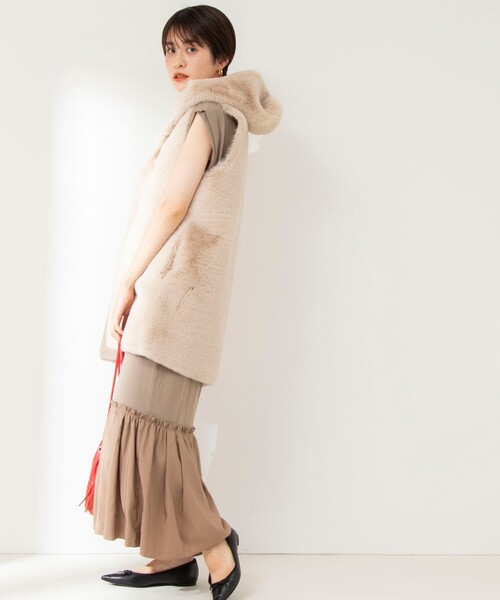 NOLLEY'S（ノーリーズ） ベスト リバーシブルフード付ファージレ