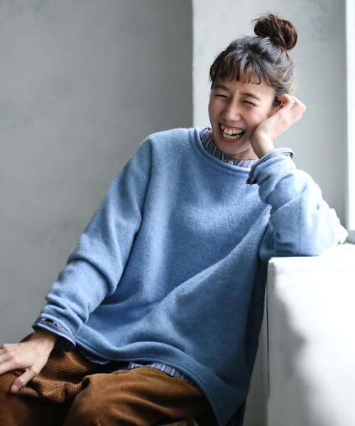 soulberryの総天然色なニット レディース プルオーバー 長袖 クルーネック ウール混 毛混 トップス soulberry soulberryの総天然色なニット レディース プル