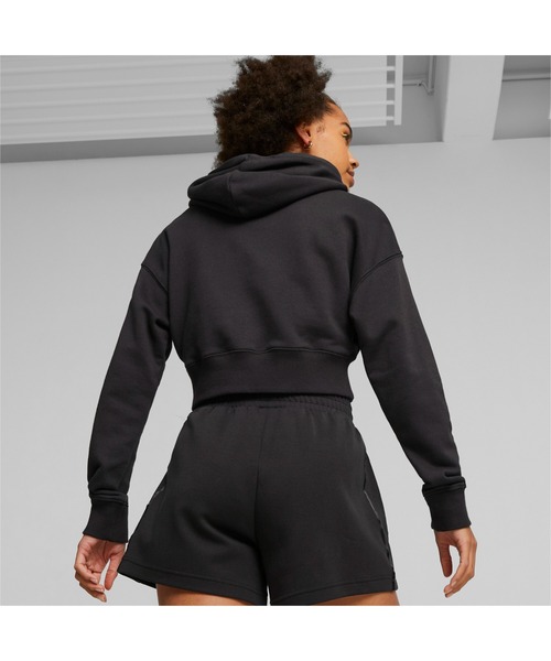 パーカー PUMA CLASSICSクロップドフーディトレーナー レディース PUMA パーカー CLASSICSクロップドフーディトレーナー