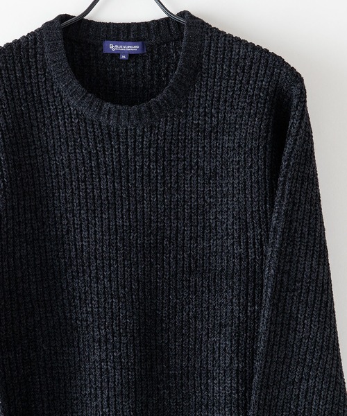 SUPREME ブルー クルーネックセーター lusso クルーネックセーター18Gスムース シエラブルー – MINIMAL