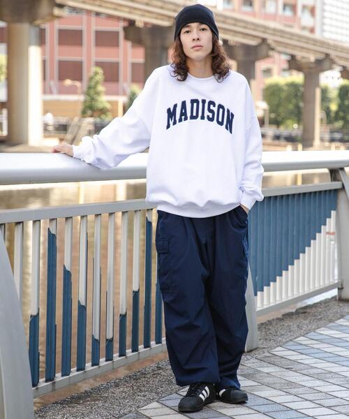 2WAYロゴプルオーバー ホワイトMADISON スウェット