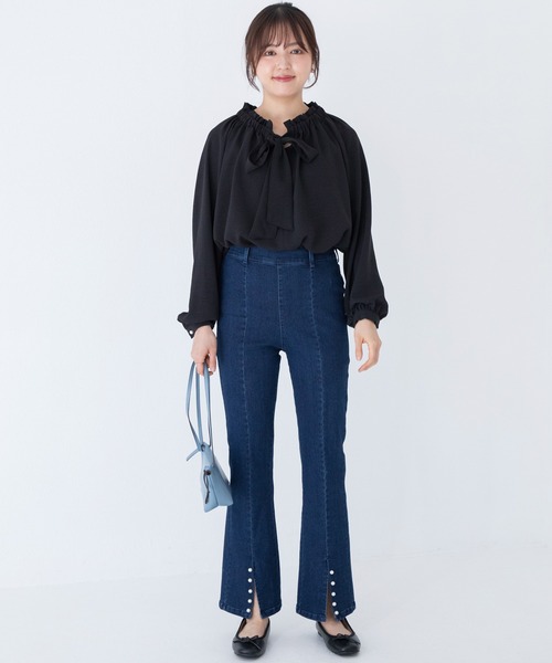 INCEDE ジーンズ デニム デニムパンツ スーパーストレッチ 裾