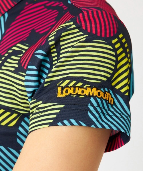 レディース ワンピース LOUDMOUTH/ラウドマウス ゴルフウェア ブランド ロゴ 吸汗速乾 UVカット 鹿の子素材 総柄 プリント ミニ丈 ポケ｜zozo｜20