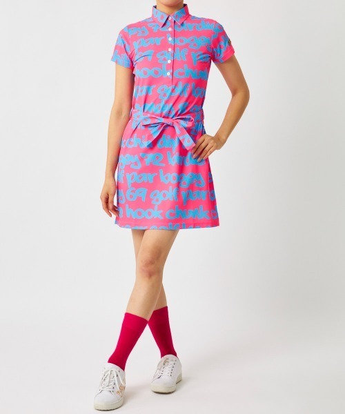 LoudMouth ゴルフウェア　モンドリアンスタイル ポロシャツ　ワンピース LoudMouth ゴルフウェア モンドリアンスタイル ポロシャツ