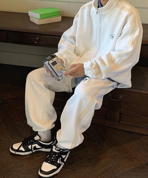 セットアップ スウェット ジャージ ライン ジップアップ ~2XL Amazon | [D.IIZOO] ジップアップ ブルゾン ジャージ 上下セット