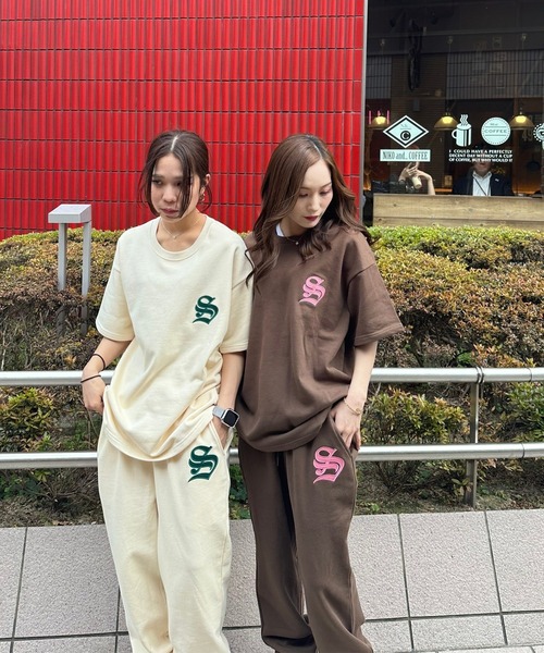 STAY GOLD セットアップ STAY GOLD トレーナー スウェット STAYGOLD LA ロゴ刺繍 ビッグ