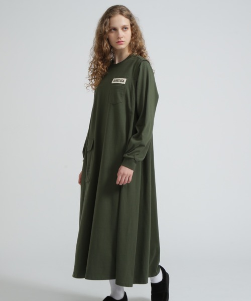 AVIREX（アヴィレックス） ワンピース DIFFERENT FABRICS FATIGUE