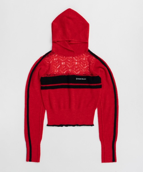 ニット セーター モヘアトラックニットフーディ / Mohair Track Knit Hoodie レディース PRANK PROJECT ニット セーター モヘアトラックニットフーディ