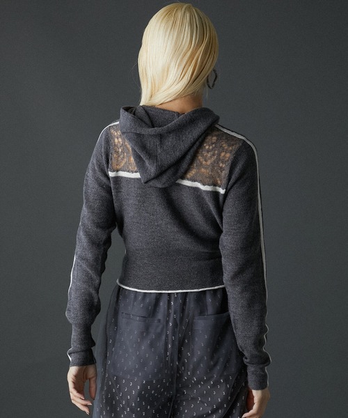 ニット セーター モヘアトラックニットフーディ / Mohair Track Knit Hoodie レディース PRANK PROJECT ニット セーター モヘアトラックニットフーディ