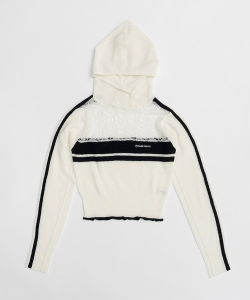 ニット セーター モヘアトラックニットフーディ / Mohair Track Knit Hoodie レディース PRANK PROJECT ニット セーター モヘアトラックニットフーディ
