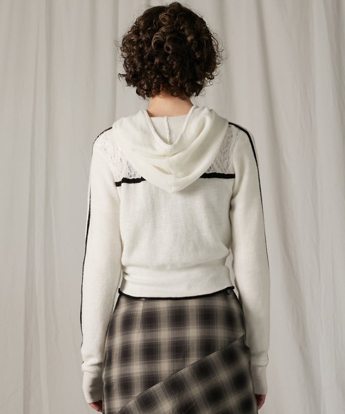 ニット セーター モヘアトラックニットフーディ / Mohair Track Knit Hoodie レディース PRANK PROJECT ニット セーター モヘアトラックニットフーディ