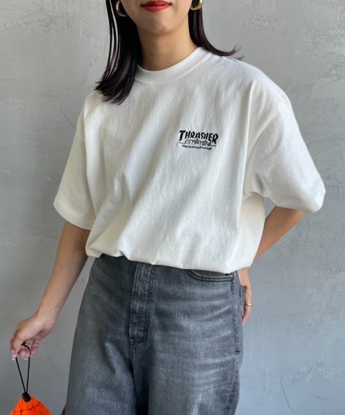tシャツ 「MANHATTAN PORTAGE/マンハッタンポーテージ」 スラッシャーコラボロゴ バックプリントショートスリーブTシャツ レディース Manhattan Portage tシャツ 「MANHATTAN PORTAGE/マンハッタン