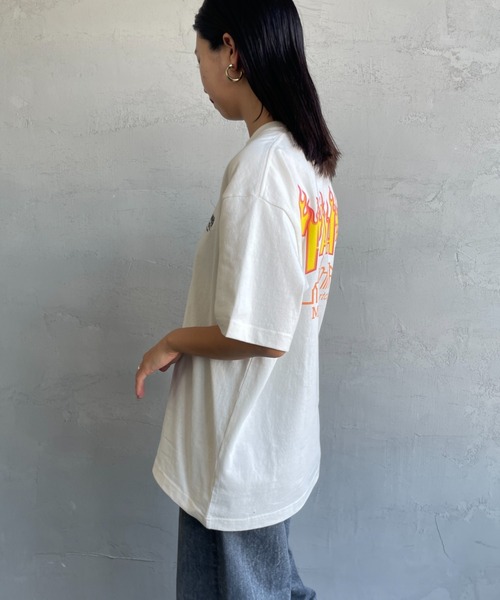 tシャツ 「MANHATTAN PORTAGE/マンハッタンポーテージ」 スラッシャーコラボロゴ バックプリントショートスリーブTシャツ レディース MANHATTAN PORTAGE/マンハッタンポーテージ] スラッシャーコラボ