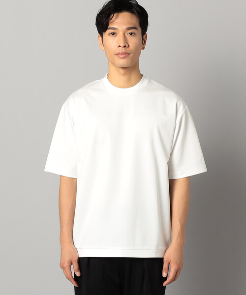 COMME CA MEN tシャツ シルケットポンチ フライスリブTシャツ