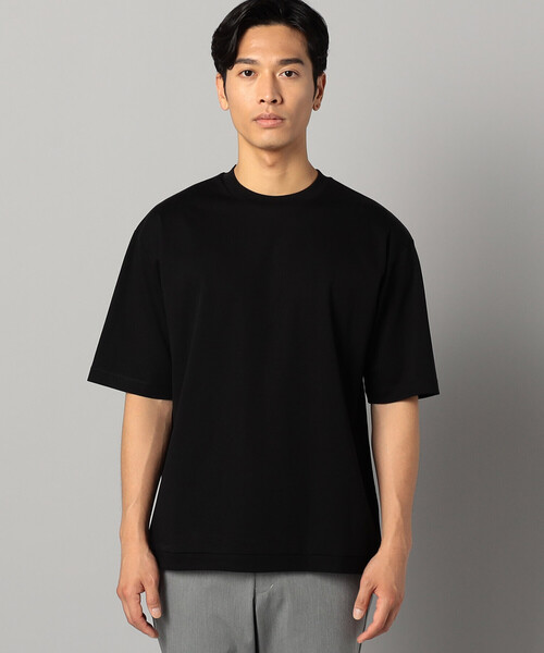 COMME CA MEN tシャツ シルケットポンチ フライスリブTシャツ
