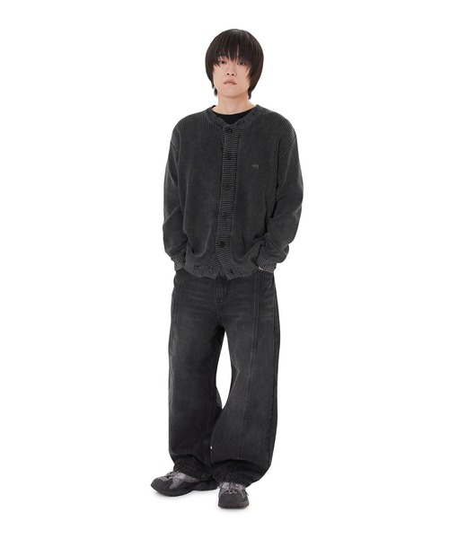 OY（オーワイ） カーディガン DISTRESSED DYED CARDIGAN/ダメージ加工