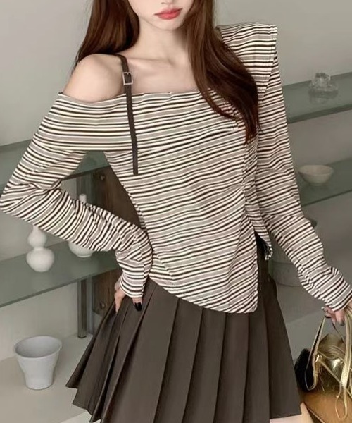 tシャツ ショルダーファスナーTOPS レディース SLY tシャツ OFFSHOULDER FRONT ZIP TOPS オフショルダー