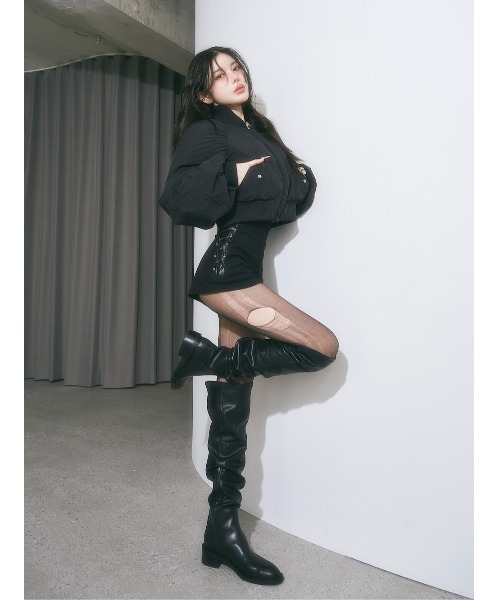 Darich（ダーリッチ） パンツ ハイウエストレースアップショートパンツ