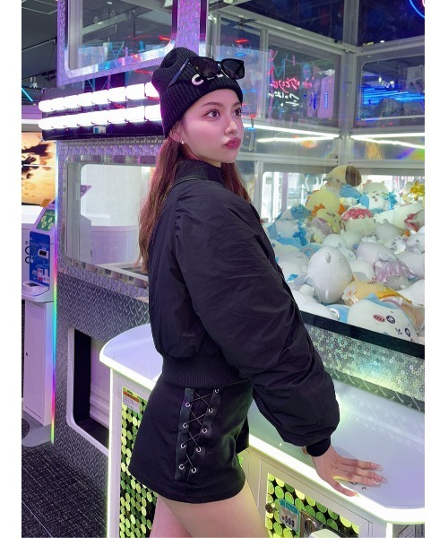 Darich パンツ ハイウエストレースアップショートパンツ レディース