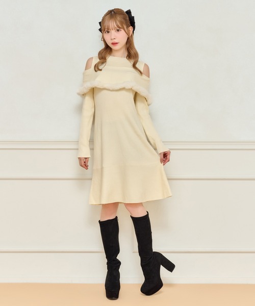 apres jour（アプレジュール） ワンピース ケープファーニットミニ