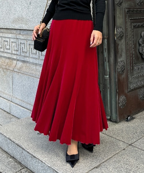 美品 パーリーゲイツ 赤 ウールスカート バックル付 伸縮性◎ 秋冬 レッド スカート パリジェンヌベロアスカート : ZOZOTOWN Yahoo!店 - 通販