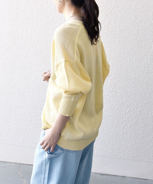 SHIPS for women / シップスウィメン SHIPS any:〈手洗い可能〉バルキー シアー Vネック ニット カーディガン セール】SHIPS any:〈手洗い可能〉バルキー シアー Vネック