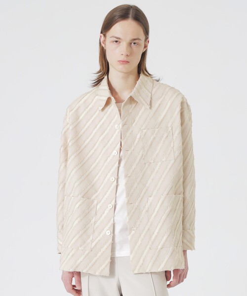 LOVELESS（ラブレス） シャツ ダイアゴナルカットジャガードオーバー