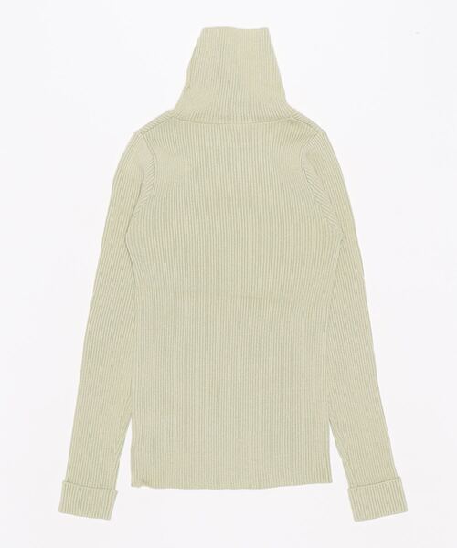 「TINA：JOJUN」 タートルネックニット M ホワイト×パープル レディース_画像2