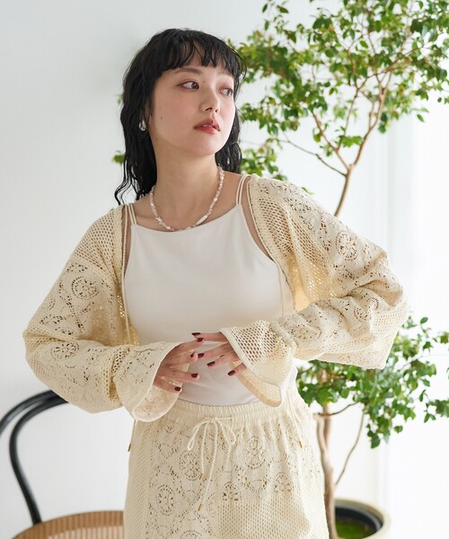美品＊IMPORT ROSSA＊インポートロッサ＊レースボレロ カーディガン