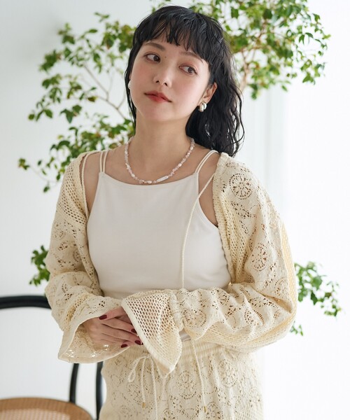 カーディガン 「WEB限定」レースパッチワークボレロ レディース SALON adam et rope'｜【WEB限定】レースパッチワークボレロ