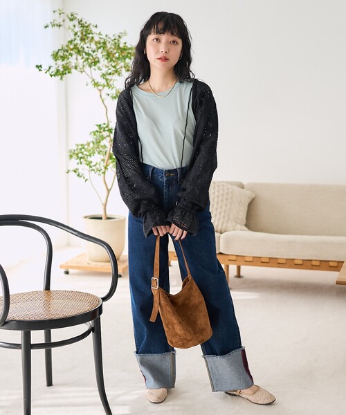 カーディガン 「WEB限定」レースパッチワークボレロ レディース SALON adam et rope'｜【WEB限定】レースパッチワークボレロ