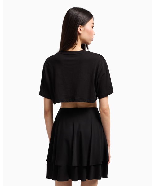 tシャツ 「A|X アルマーニ エクスチェンジ」ビッグロゴ クロップド 半袖クルーネックTシャツ/CROPPED レディース ARMANI EXCHANGE tシャツ 「A|X アルマーニ エクスチェンジ