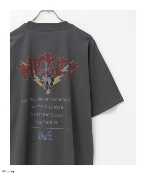 Disney（ディズニー） tシャツ ミッキーロックプリントTシャツ メンズ