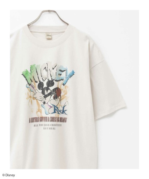 Disney（ディズニー） tシャツ ミッキーロックプリントTシャツ メンズ