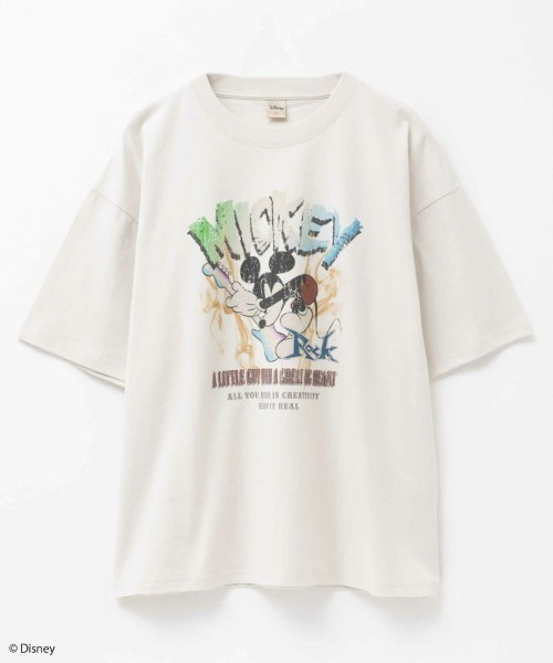 Disney（ディズニー） tシャツ ミッキーロックプリントTシャツ メンズ